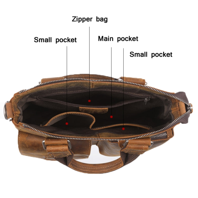 B259 Retro Business Men Bag Vertical Portable Briefcase Messenger Bag, Size: 34x33x6cm
