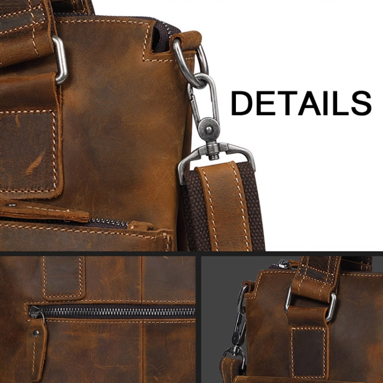 B259 Retro Business Men Bag Vertical Portable Briefcase Messenger Bag, Size: 34x33x6cm