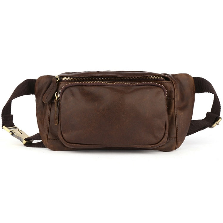 6364 Men Casual Messenger Chest Bag Retro Leather Multifunctional Waist Bag