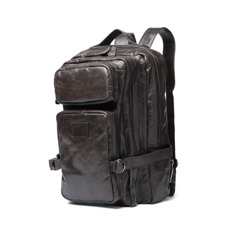 8856 Men Casual Cowhide Messenger Bag Multi-Function Backpack