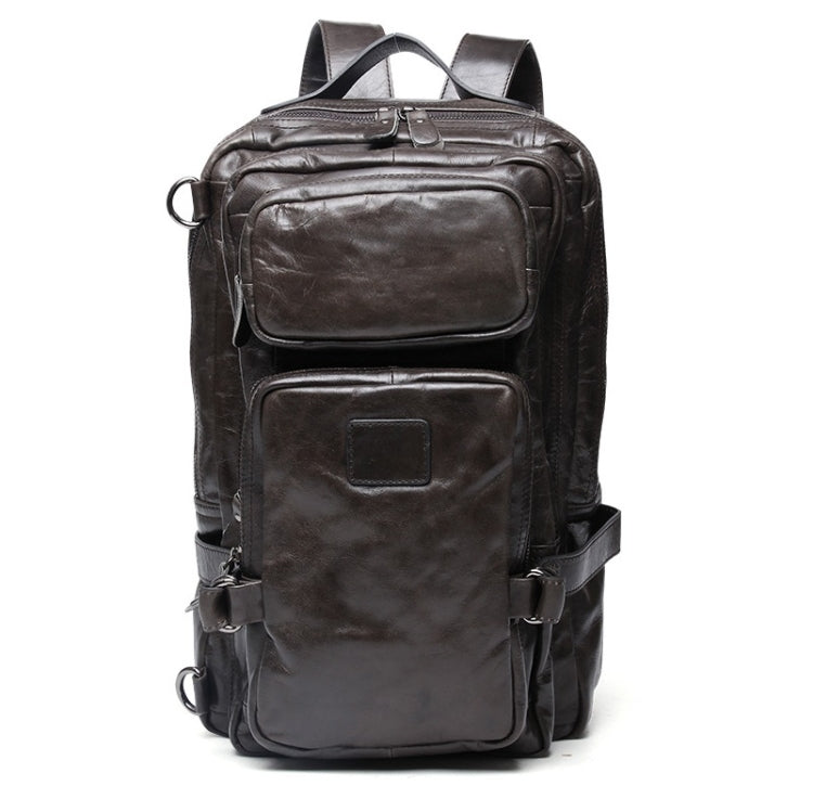 8856 Men Casual Cowhide Messenger Bag Multi-Function Backpack