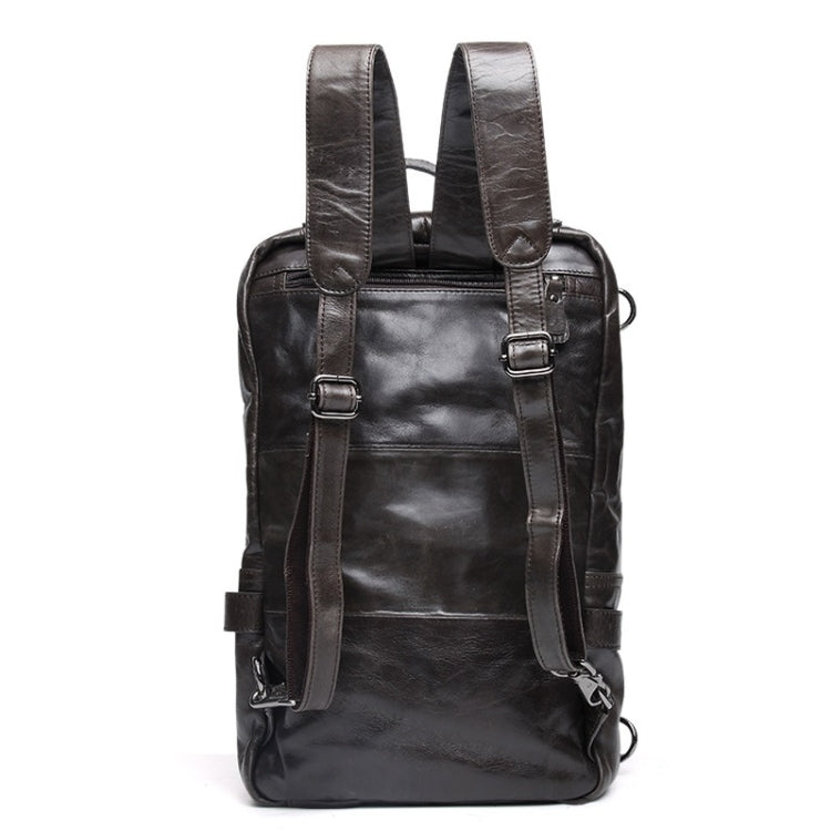 8856 Men Casual Cowhide Messenger Bag Multi-Function Backpack