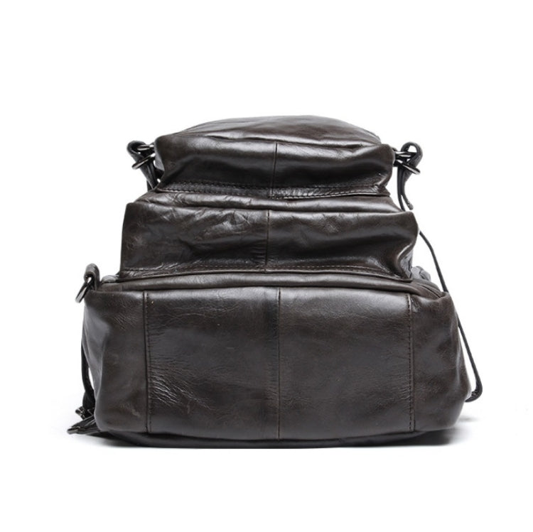 8856 Men Casual Cowhide Messenger Bag Multi-Function Backpack
