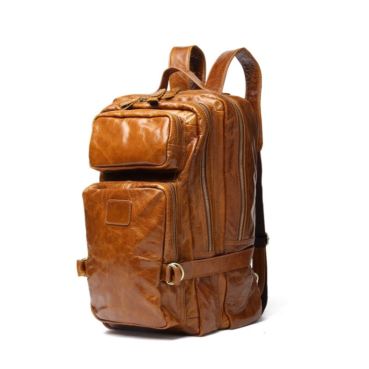 8856 Men Casual Cowhide Messenger Bag Multi-Function Backpack