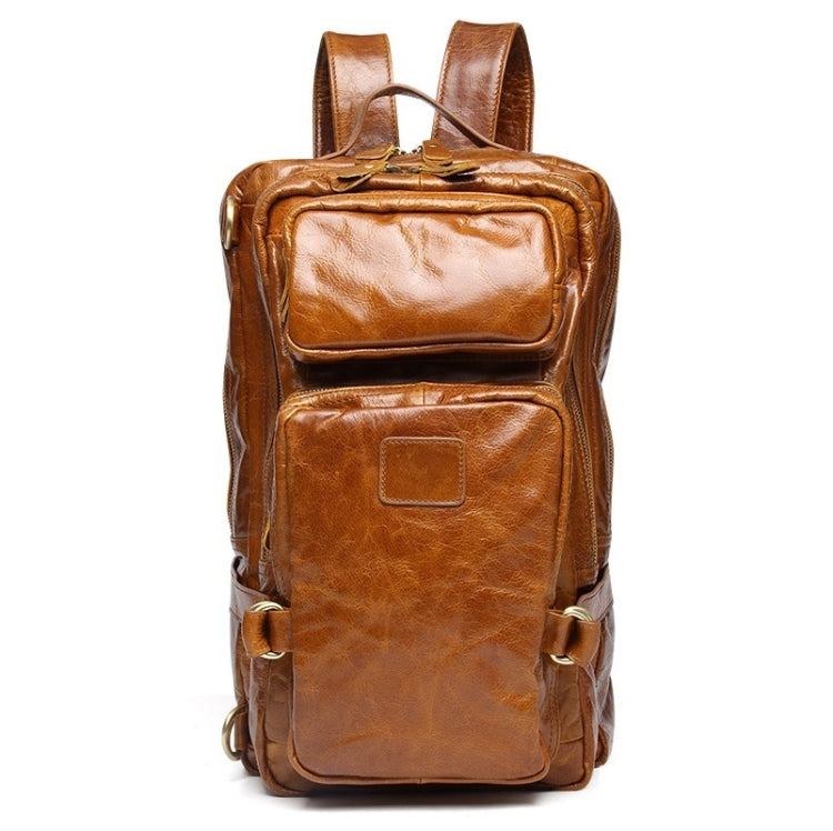 8856 Men Casual Cowhide Messenger Bag Multi-Function Backpack