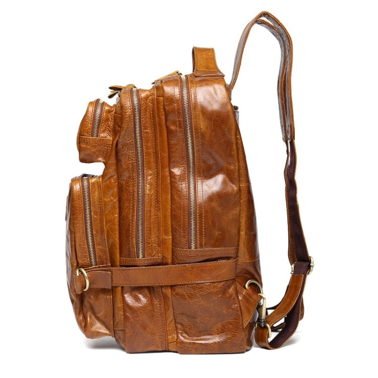 8856 Men Casual Cowhide Messenger Bag Multi-Function Backpack