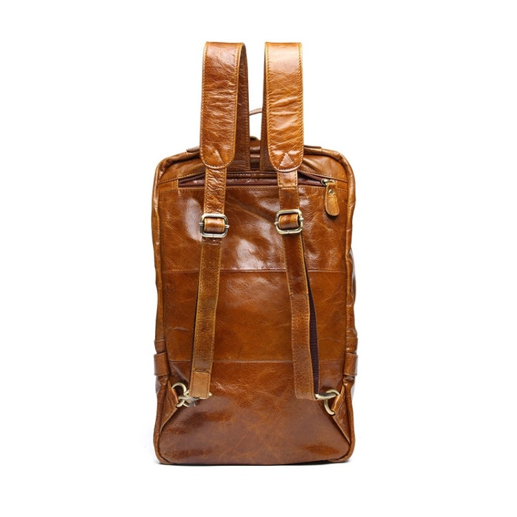 8856 Men Casual Cowhide Messenger Bag Multi-Function Backpack
