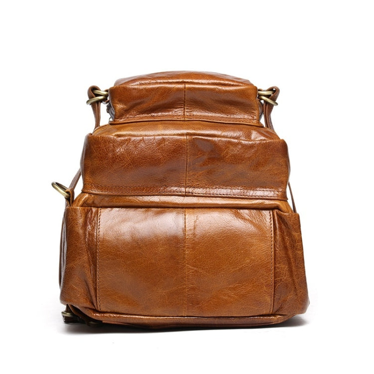 8856 Men Casual Cowhide Messenger Bag Multi-Function Backpack