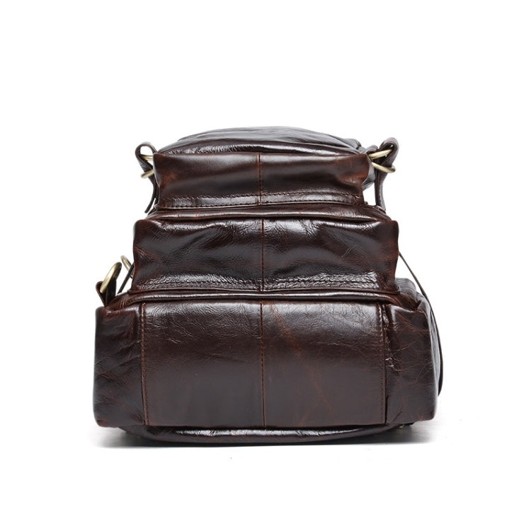 8856 Men Casual Cowhide Messenger Bag Multi-Function Backpack