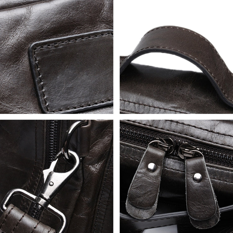8856 Men Casual Cowhide Messenger Bag Multi-Function Backpack