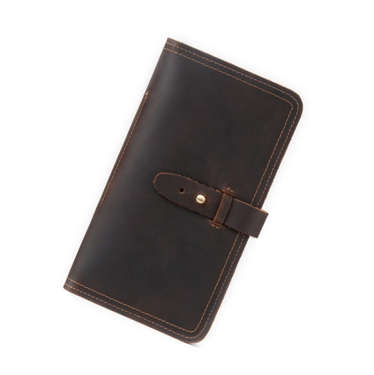 2052 Multifunctional Long Men Wallet Casual Leather Clutch, Colour: Coffee