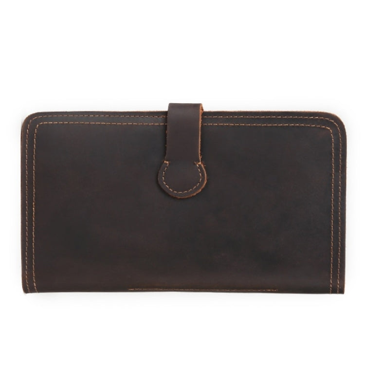 2052 Multifunctional Long Men Wallet Casual Leather Clutch, Colour: Coffee
