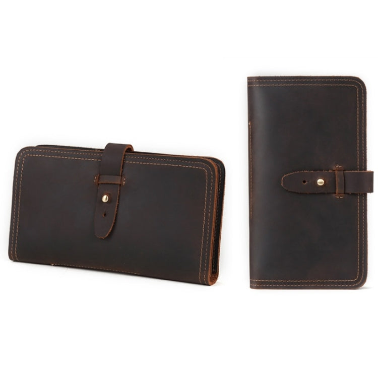 2052 Multifunctional Long Men Wallet Casual Leather Clutch, Colour: Coffee
