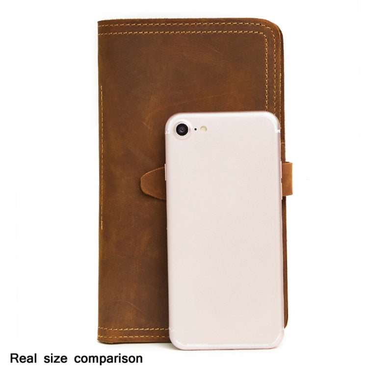 2052 Multifunctional Long Men Wallet Casual Leather Clutch, Colour: Coffee