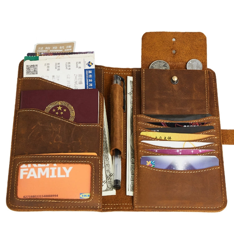2052 Multifunctional Long Men Wallet Casual Leather Clutch, Colour: Coffee