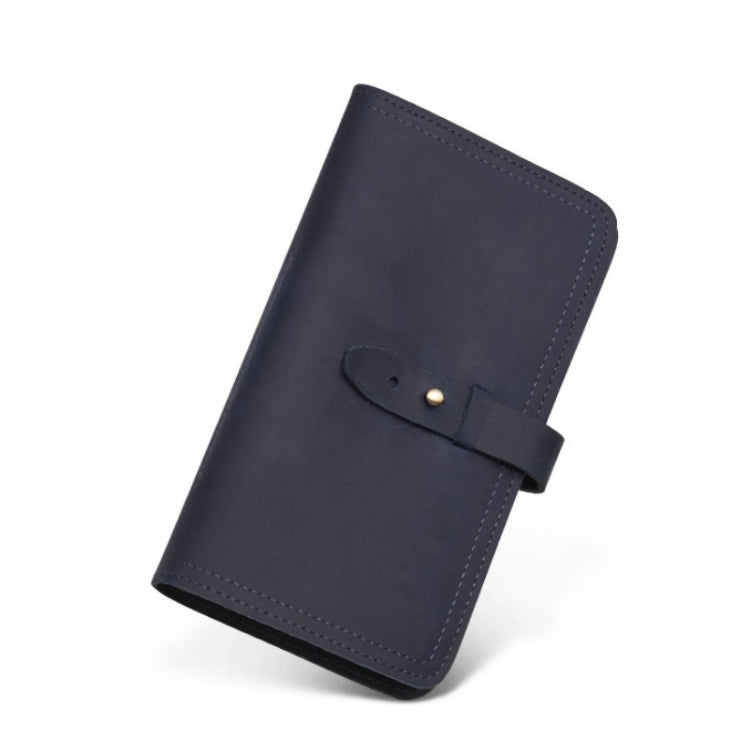 2052 Multifunctional Long Men Wallet Casual Leather Clutch, Colour: Blue