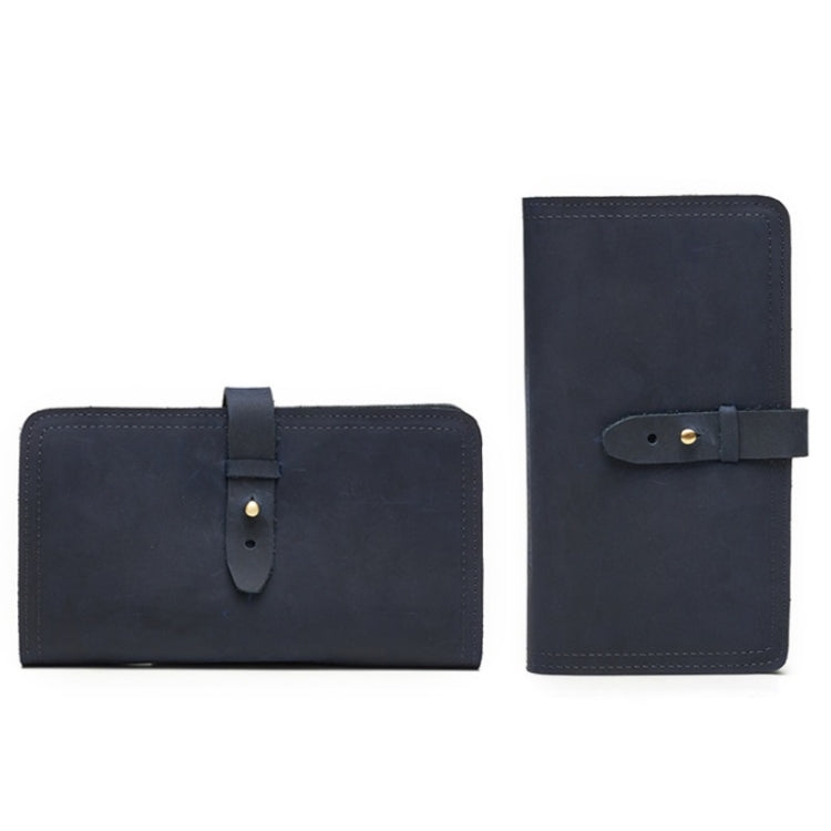 2052 Multifunctional Long Men Wallet Casual Leather Clutch, Colour: Blue