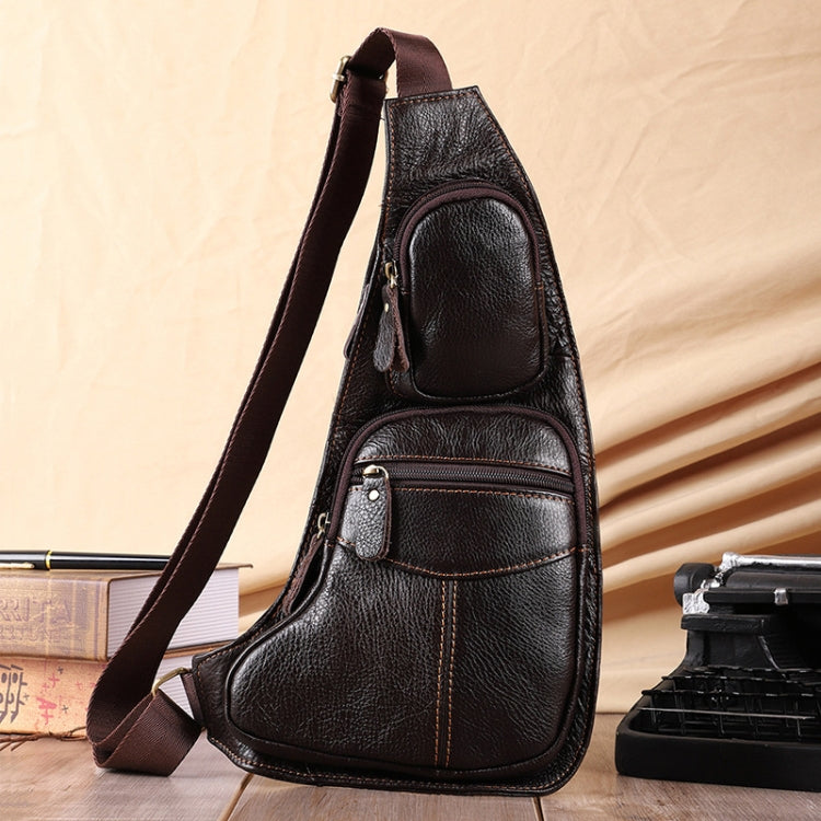 6517 Outdoor Sports Crossbody Chest Bag Men Multi-Pocket Shoulder Bag(Brown)
