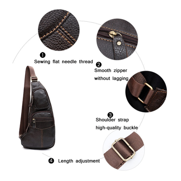 6517 Outdoor Sports Crossbody Chest Bag Men Multi-Pocket Shoulder Bag(Brown)