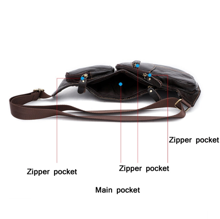 6517 Outdoor Sports Crossbody Chest Bag Men Multi-Pocket Shoulder Bag(Brown)