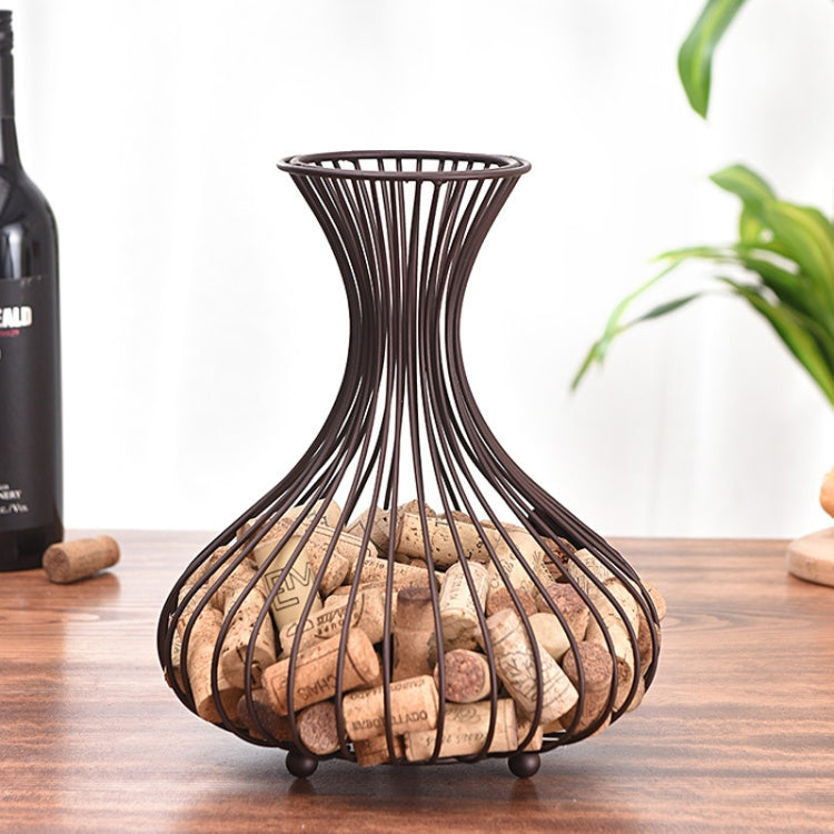 Wine Stopper Storage Basket Home Decoration Kitchen Table Dried Flower Decoration(Matte Bronze Small)