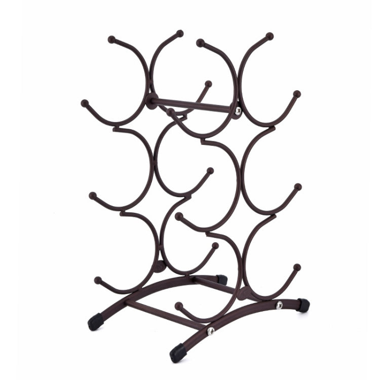 Wrought Iron Red Wine Rack Handicraft Decoration Kitchen Table Can Hold 6 Bottles Of Wine Rack(Matte Bronze)