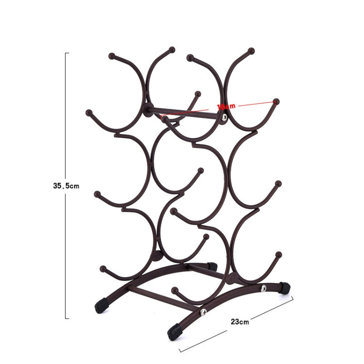 Wrought Iron Red Wine Rack Handicraft Decoration Kitchen Table Can Hold 6 Bottles Of Wine Rack(Matte Bronze)
