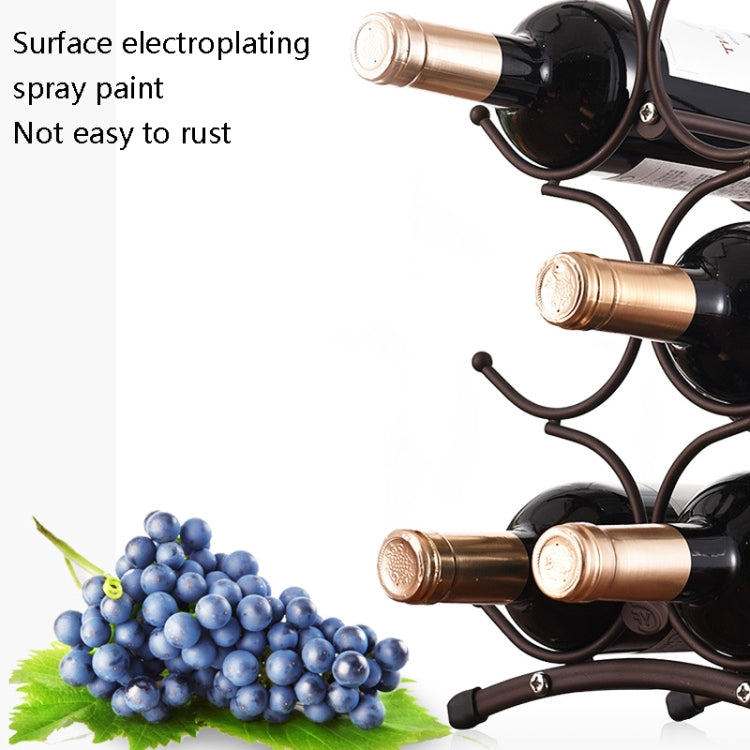 Wrought Iron Red Wine Rack Handicraft Decoration Kitchen Table Can Hold 6 Bottles Of Wine Rack(Matte Bronze)