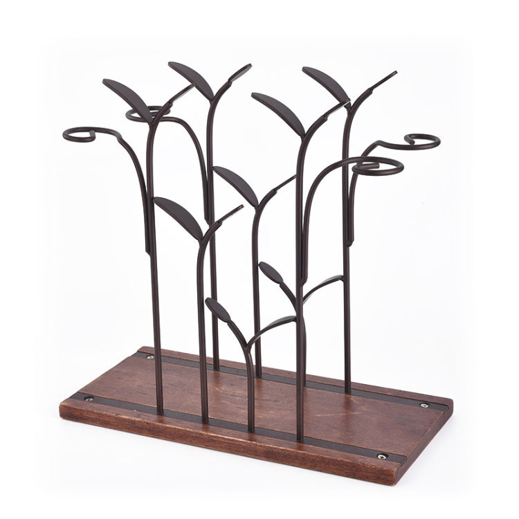 Red Wine Glass Shelf Wrought Iron Red Wine Rack Bar Home Ornaments(Matte Bronze)