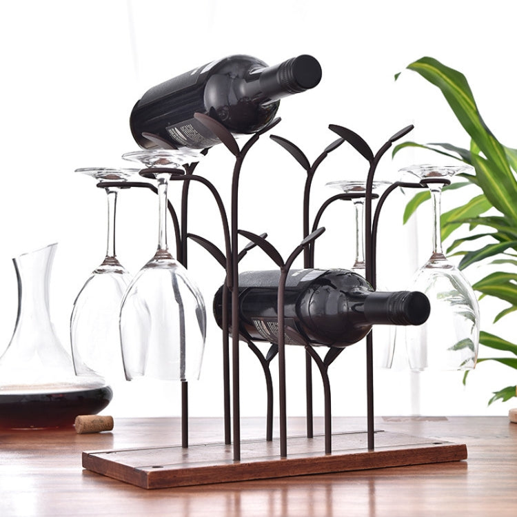 Red Wine Glass Shelf Wrought Iron Red Wine Rack Bar Home Ornaments(Matte Bronze)