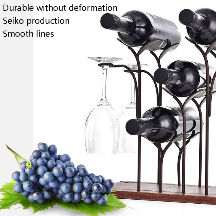 Red Wine Glass Shelf Wrought Iron Red Wine Rack Bar Home Ornaments(Matte Bronze)