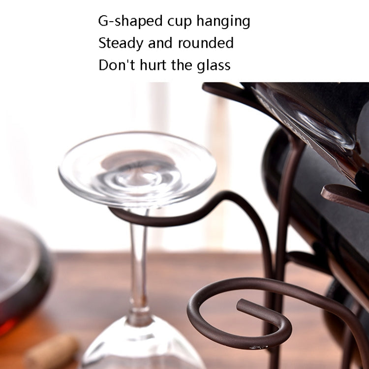 Red Wine Glass Shelf Wrought Iron Red Wine Rack Bar Home Ornaments(Matte Bronze)