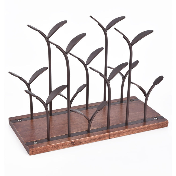 Red Wine Rack Wrought Wine Frame Home Ornament(Matte Bronze)