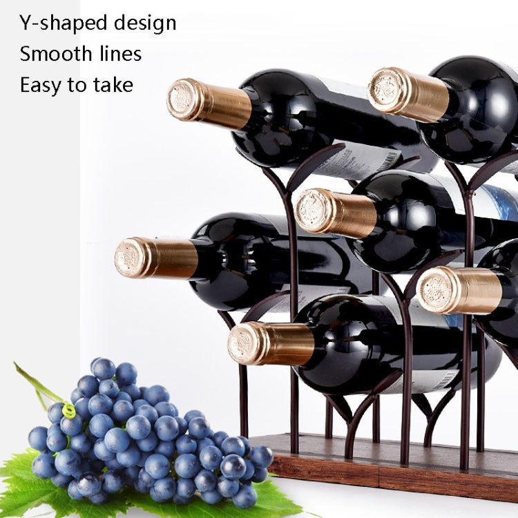 Red Wine Rack Wrought Wine Frame Home Ornament(Matte Bronze)