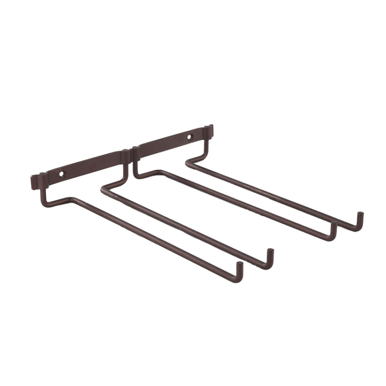 Wall Continental Wrought Iron Wine Glass Rack 2 Row Kitchen Hanging Wine Glass Shelf(Matte Bronze)