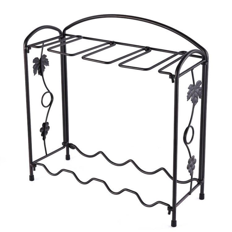Red Wine Rack Wrought Iron Kitchen Table Wine Cup Storage Frame