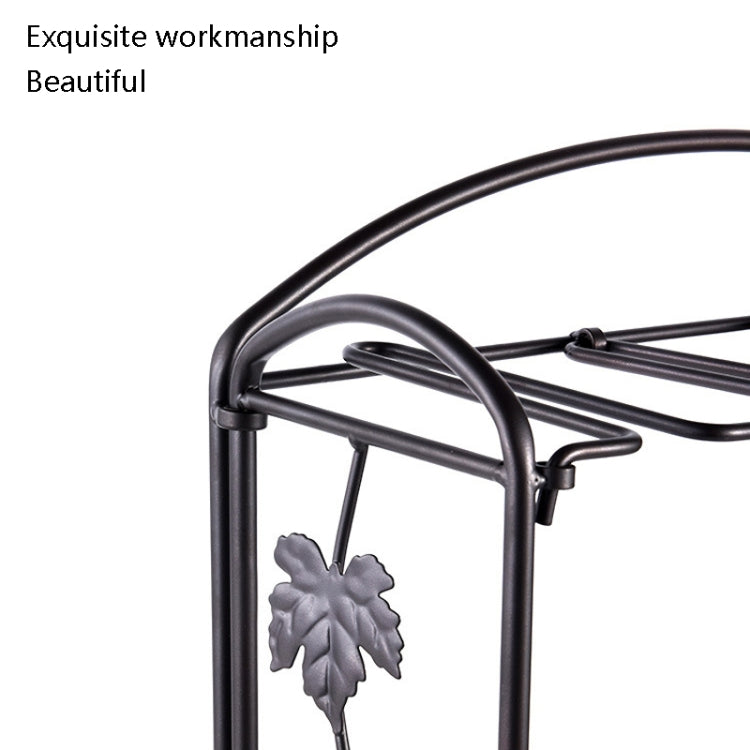 Red Wine Rack Wrought Iron Kitchen Table Wine Cup Storage Frame