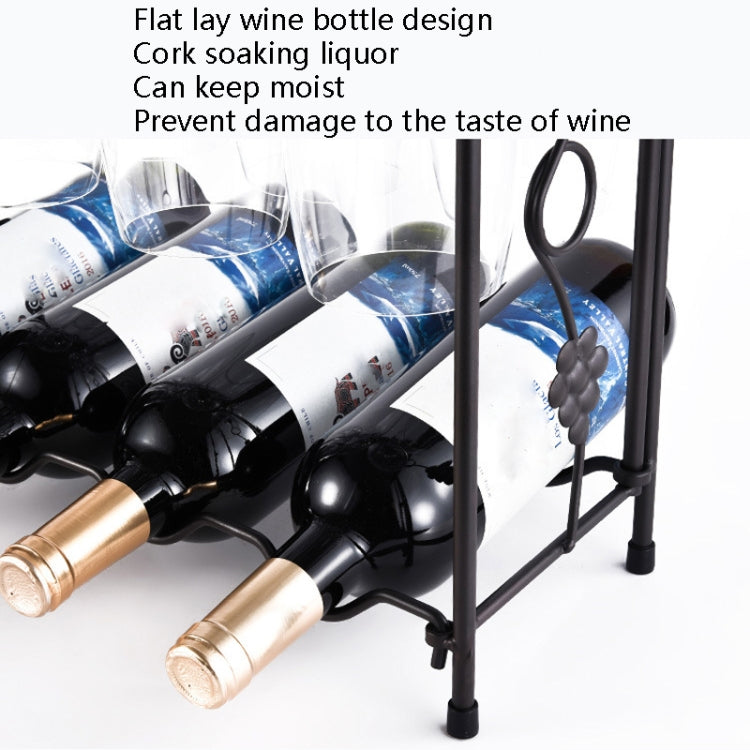 Red Wine Rack Wrought Iron Kitchen Table Wine Cup Storage Frame