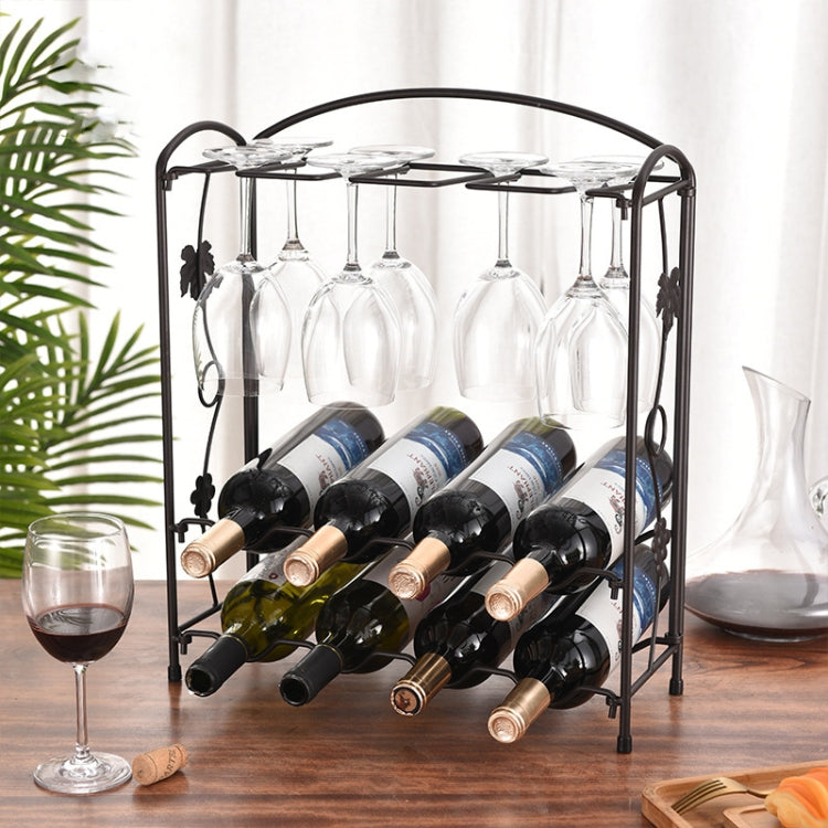 Wrought Iron Wine Rack Wine Cup Holder Wine Cabinet Ornaments
