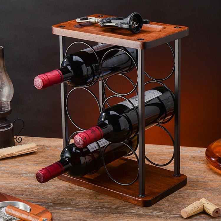 Red Wine Rack Home Restaurant Wine Cabinet Decoration Ornaments, Style: Without Hanging Cup(Retro Copper)