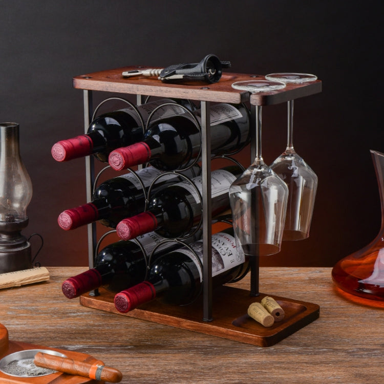 Red Wine Rack Home Restaurant Wine Cabinet Decoration Ornaments, Style: Hanging Cup(Retro Copper)