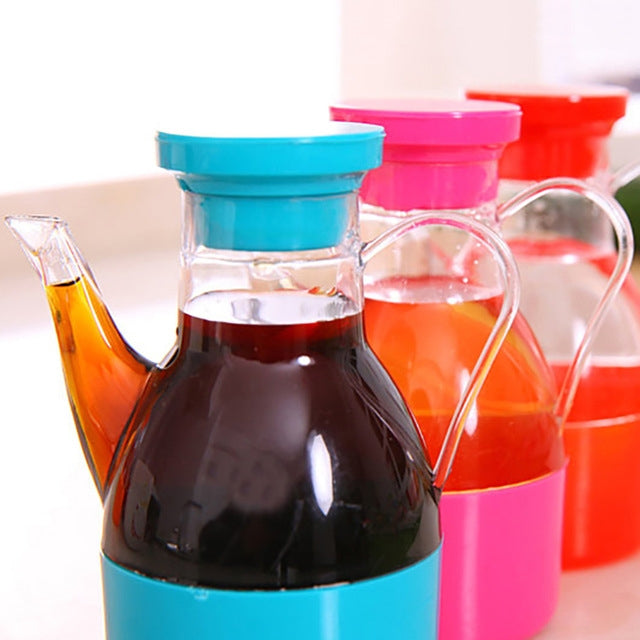 Kitchen Cooking Liquid Flavoring Container Leak-proof Oil Vinegar Sauce Bottle Storage Dispenser, Size: 6 x 11.5cm Random Color Delivery
