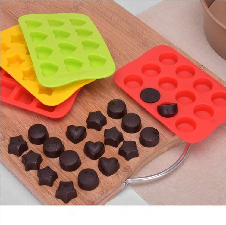 2 PCS Silicone Chocolate Mold Tray Creative Geometry Shaped Ice Cube Cake decoration Mold, Shape:Round