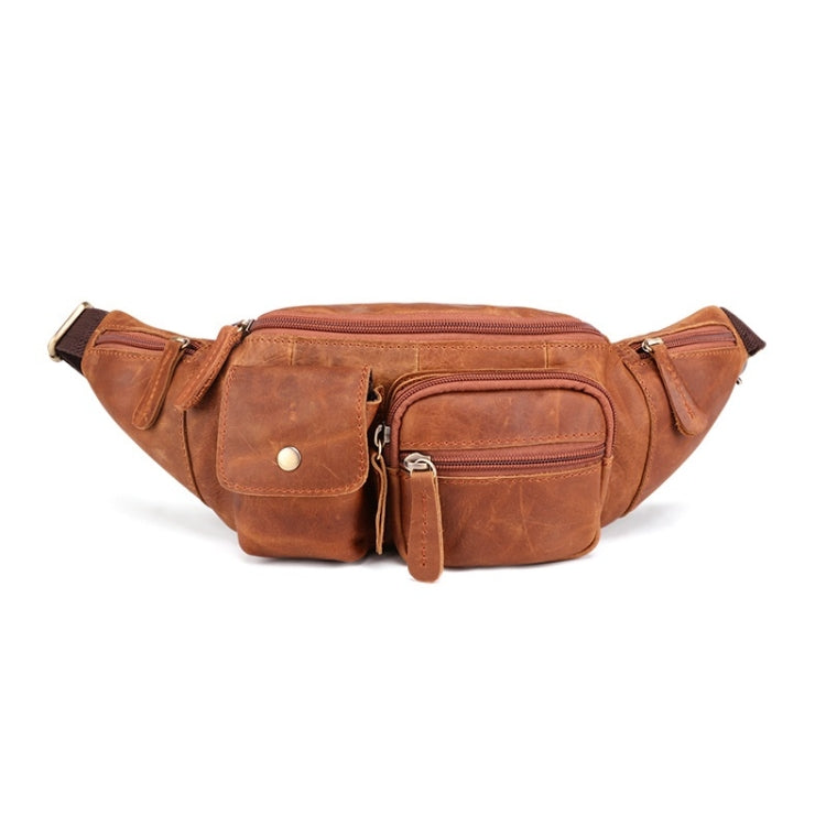 6375 Men Casual Chest Bag Leather Crossbody Mobile Phone Waist Bag