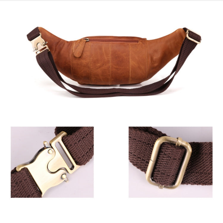 6375 Men Casual Chest Bag Leather Crossbody Mobile Phone Waist Bag