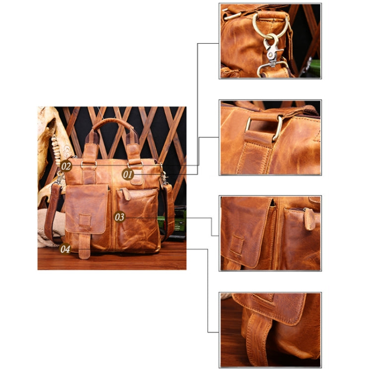 B259 Men Retro Business Handbag Shoulder Messenger Bag, Size: 30x31x8cm