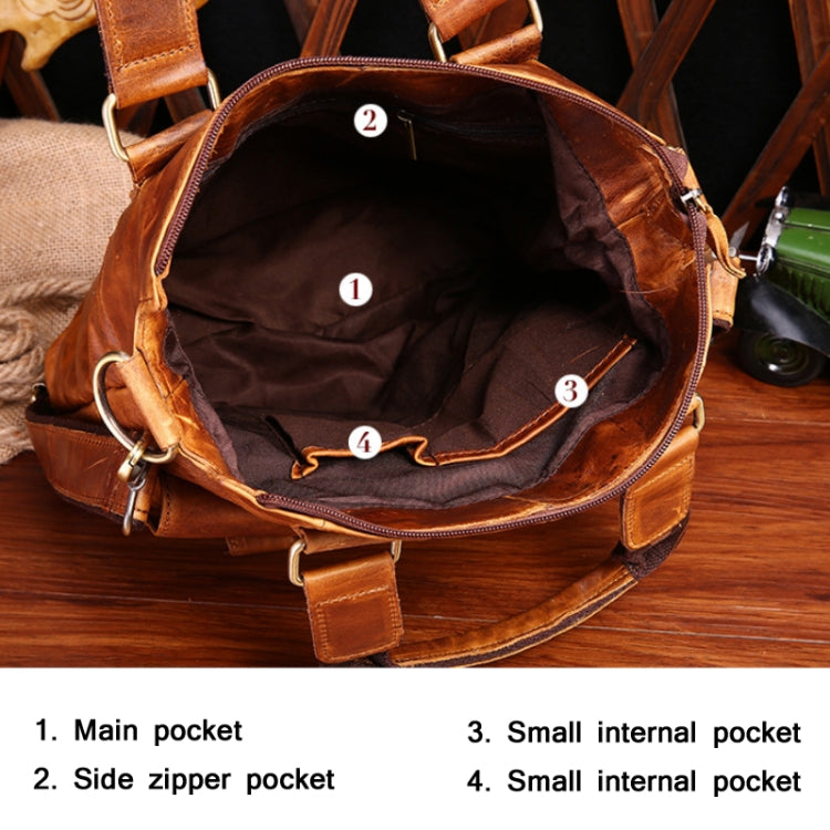 B259 Men Retro Business Handbag Shoulder Messenger Bag, Size: 30x31x8cm