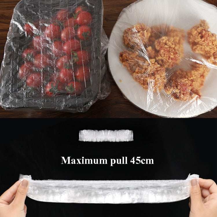 5 Packs Disposable Plastic Wrap With Elastic Mouth Vegetable Cover PE Cling Film, Specification: 100PCS/Pack