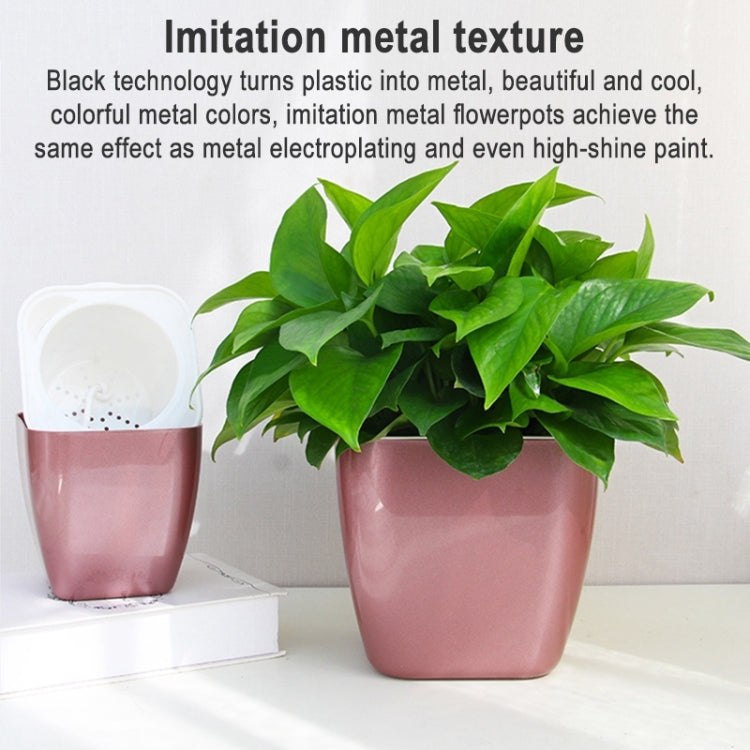 3 PCS Imitation Metal Colorful Water Storage Plastic Flowerpot, Size: G103 Extra Small