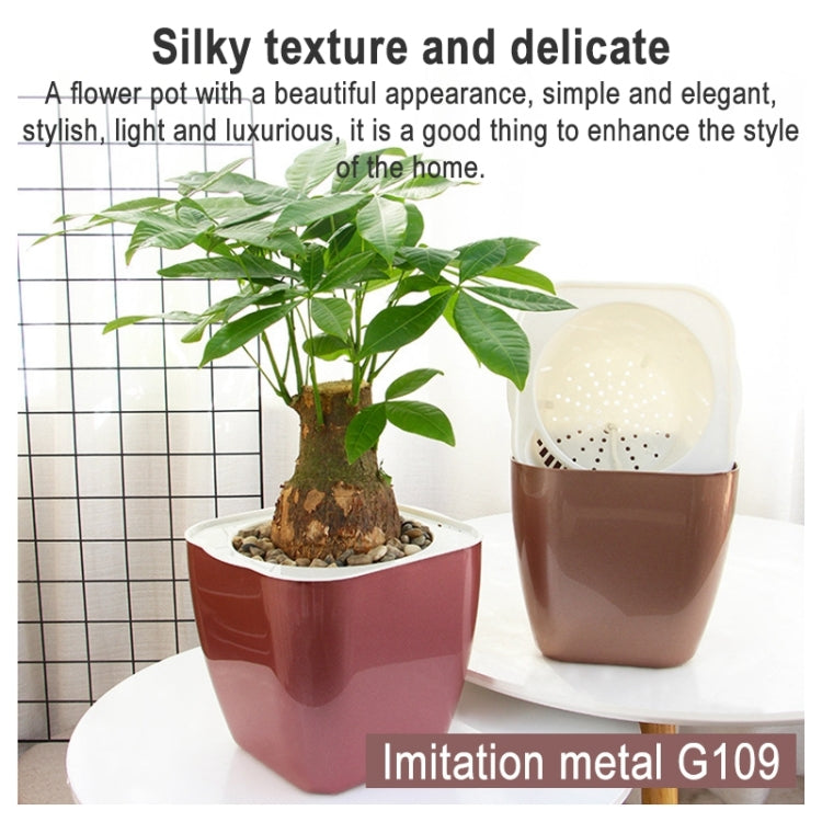 3 PCS Imitation Metal Colorful Water Storage Plastic Flowerpot, Size: G103 Extra Small